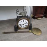 A 19th Century French comtoise clock, Roman enamelled dial with date hand, internal vertical rack