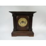 Two architectural design striking mantel clocks with German movements (2)