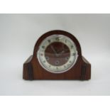 An early 20th Century Gustav Becker striking and chiming mantel clock in walnut case (minute hand