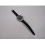 A Jaeger LeCoultre Master Quartz stainless steel cased gent's wristwatch of oval form with brushed/