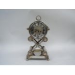 An Austrian mantel clock, circa 1840, silk suspension, one-day movement in silver plated case of