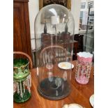 A large Victorian glass display dome on stand, 82cm tall