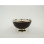 A Brook & Son, Edinburgh 1932 silver lined coconut shell bowl, a/f, inscribed Jennifer from her