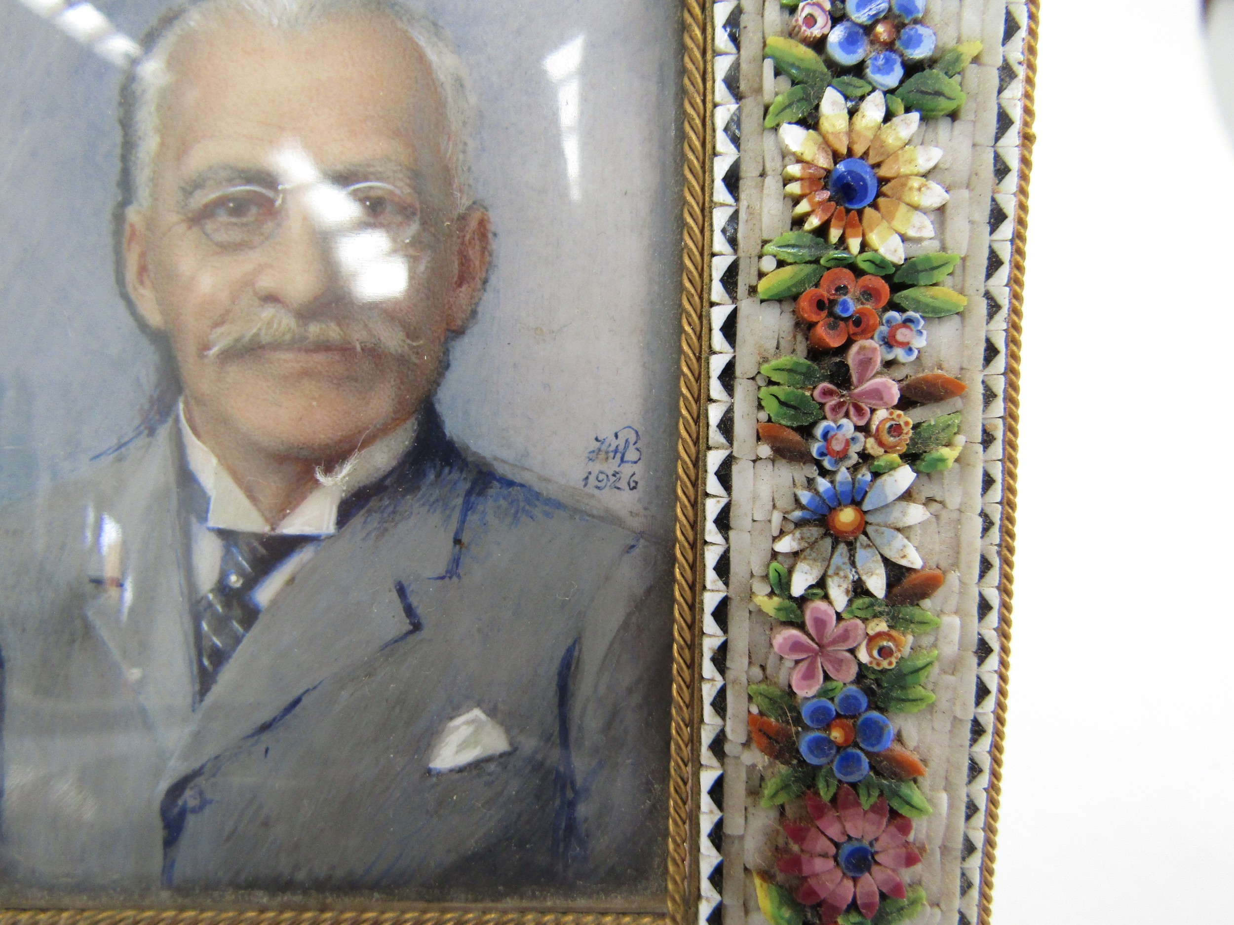 A collection of Portrait miniatures to include two micro mosaic examples, some signed JHB - Image 2 of 3