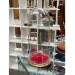 A Victorian glass display dome on stand, 47cm tall