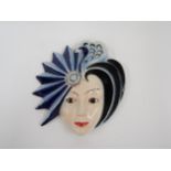 A Crown Devon handpainted Dorothy Ann wall mask