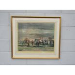 SIR ALFRED MUNNINGS (1878-1959) A framed and glazed lithograph print, 'After The Race'. Published by