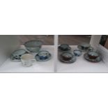 A collection of Nanking Cargo (1752) porcelain consisting of six bowls and saucers, rice bowl,