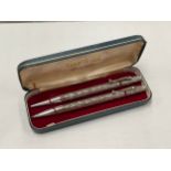 A Yard-O-Led silver propelling pencil and ballpoint pen set, cased