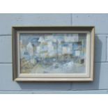 ROBERT PALMER (1927-2005): Two modernist Cornish scenes, oil on board, 31cm x 52cm and 26.5cm x 40cm