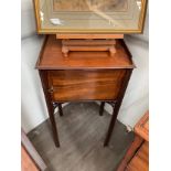 A 19th Century mahogany single door gentleman's pot-cupboard with 3/4 gallery, Chippendale style,