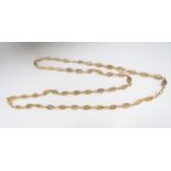 A 9ct gold fancy link necklace, 70cm long, 11.3g