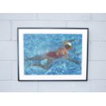 IVY SMITH (XX) A framed and glazed limited edition print, ' Girl Swimming 1' . Pencil signed and