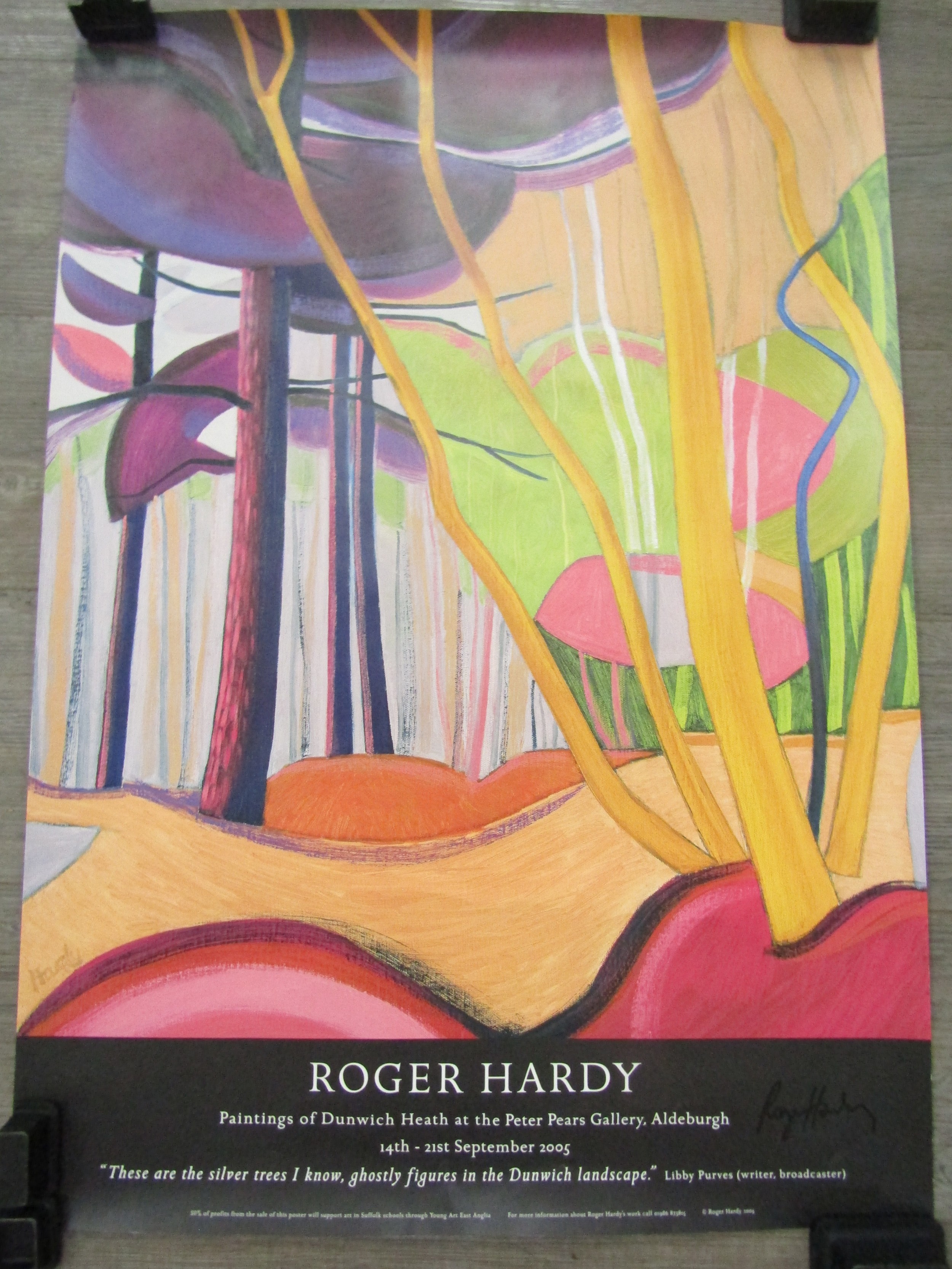 A Roger Hardy exhibition poster - "Paintings of Dunwich Heath" at the Peter Pears gallery, Aldeburgh - Image 2 of 3