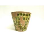 A 1970's Italian studio pottery vase/planter with a matte background highlighted with highly