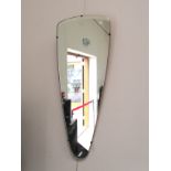 A vintage mid-century modernist style wall mirror, 73cm x 30cm