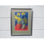 I.G WHITWORTH (XX) A framed and glazed watercolour, still life 'Blue Head with Daffodils'. Signed