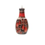 A large West German floor lamp in red lava and bronzed glazes, No. 5080/60. 59cm high