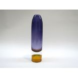 A Graham Muir, Scottish studio cased art glass vase, of torpedo form, signed G Muir to base. 24.