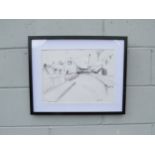JULIAN DYSON (1936-2003) A framed original Cornish landscape drawing, signed and dated Aug 1991