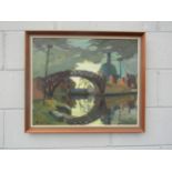 JAMES EVERETT KESSELL (1915-1978) A framed oil on board, 'The Sutton Stop Bridge at Coventry, Signed