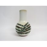 Poole Pottery 'Atlantis' vase by Guy Sydenham with deeply incised body with green and black glaze,