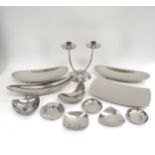 A collection of Keswick School of Industrial Arts and Borrowdale stainless steel including various