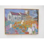 DAVID WELTON (b1937): "All Saints Church , Burnham Thorp" (2000), oil on canvas, image size 60cm x