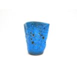 A French mid Century Le Cyclope studio vase by Charles Cart with a thick blue volcanic glaze.