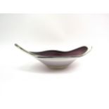 A Finnish glass bowl designed by Sulo Gronberg for OY Kumela Finland. Signed. 9.5cm high x 28.5cm