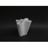 A Rosenthal West German white gloss porcelain "Flux" vase by Harry and Camilla. 20.5cm high