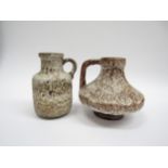 Two West German fat lava vases with brown and white lava glazes, Jopeko 47-15, 15.5cm high,