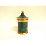 Portmeirion - A rare malachite range lidded jar designed by Susan Williams-Ellis in 1959, 17cm high