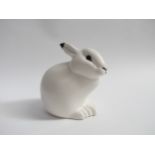 Paul Hoff for Gustavsberg - A ceramic figure of a Rabbit in white and black. Impressed marks to base