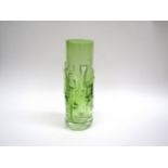 An Aseda Glass "Bamboo" vase in green, designed by Bo Borgstrom 24cm high (some watermarking to