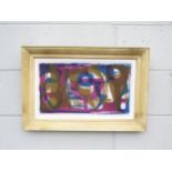 LESLEY KING (XX ): A framed and glazed untitled print of abstract forms. Pencil signed and dated