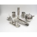 A collection of stainless steel tablewares etc. including Old Hall Cruet, Viners dishes, Old Hall