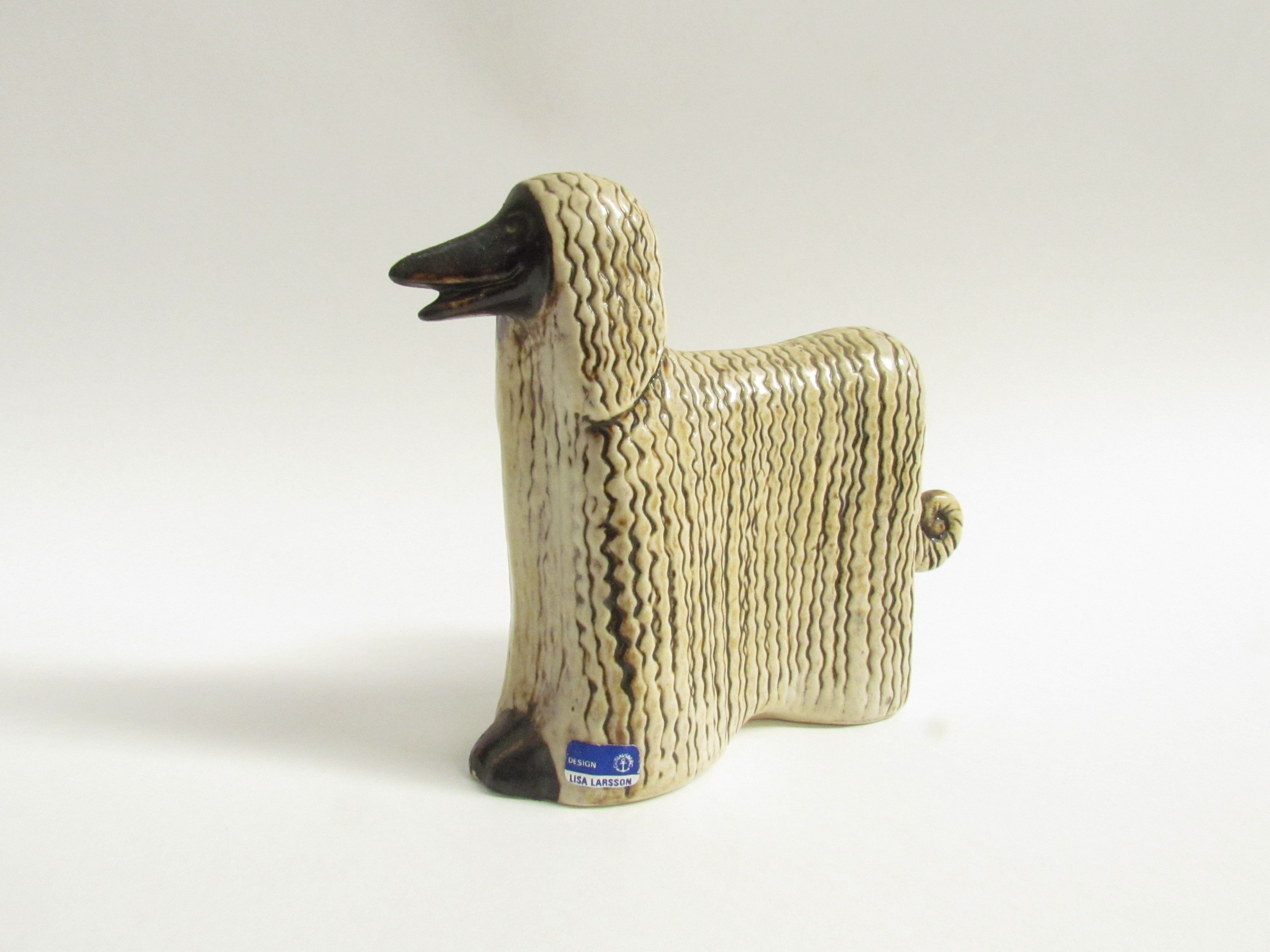 Lisa Larson for Gustavsberg - A ceramic figure of an Afghan Hound. Labelled. 11.5cm high. (Small