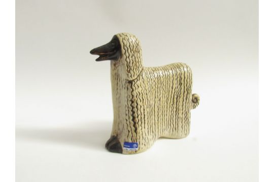 Lisa Larson for Gustavsberg - A ceramic figure of an Afghan Hound. Labelled. 11.5cm high. (Small - Image 1 of 3