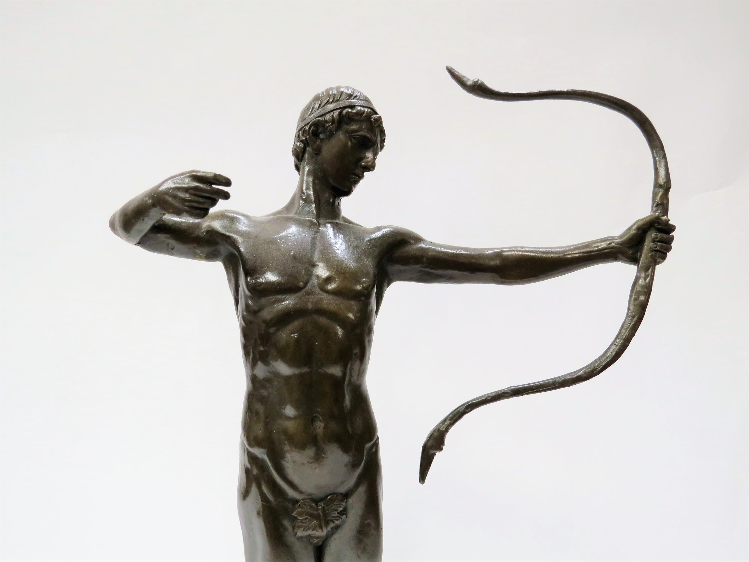 A bronze sculpture in the manner of Sir William Hamo Thornycroft's work depicting the champion Greek - Image 2 of 3