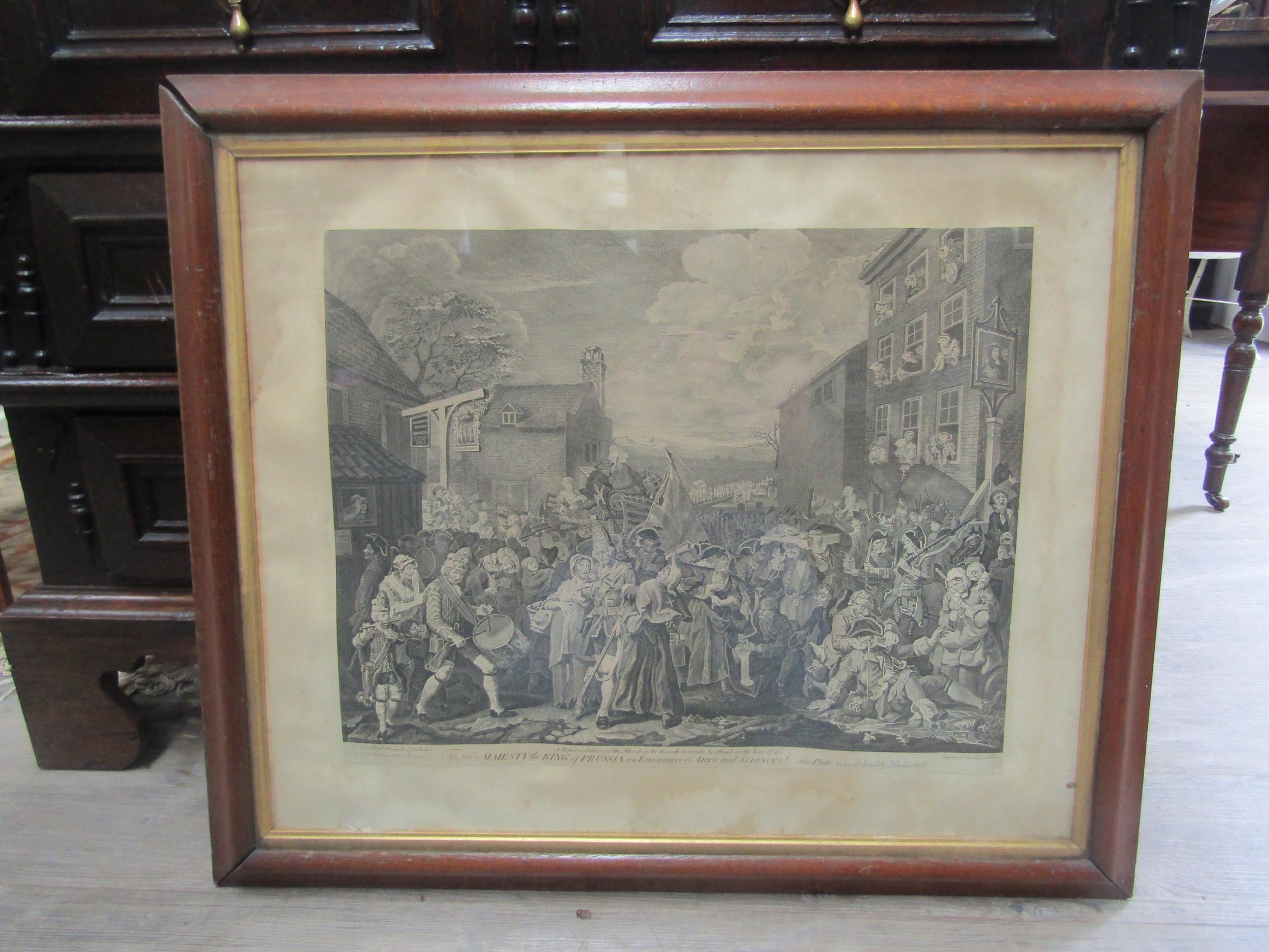 After William Hogarth engraved by Luke Sullivan, a representation of the March of the Guards