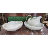 An early 20th Century Shelley washbowl, jug set, Rd 330395 and another Shelley washbowl with crazing