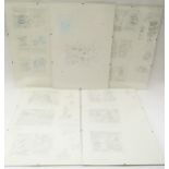 NICK PARK (b.1958) Five framed A3 sketches for an unpublished story titled ‘Wallace and Gromit’s