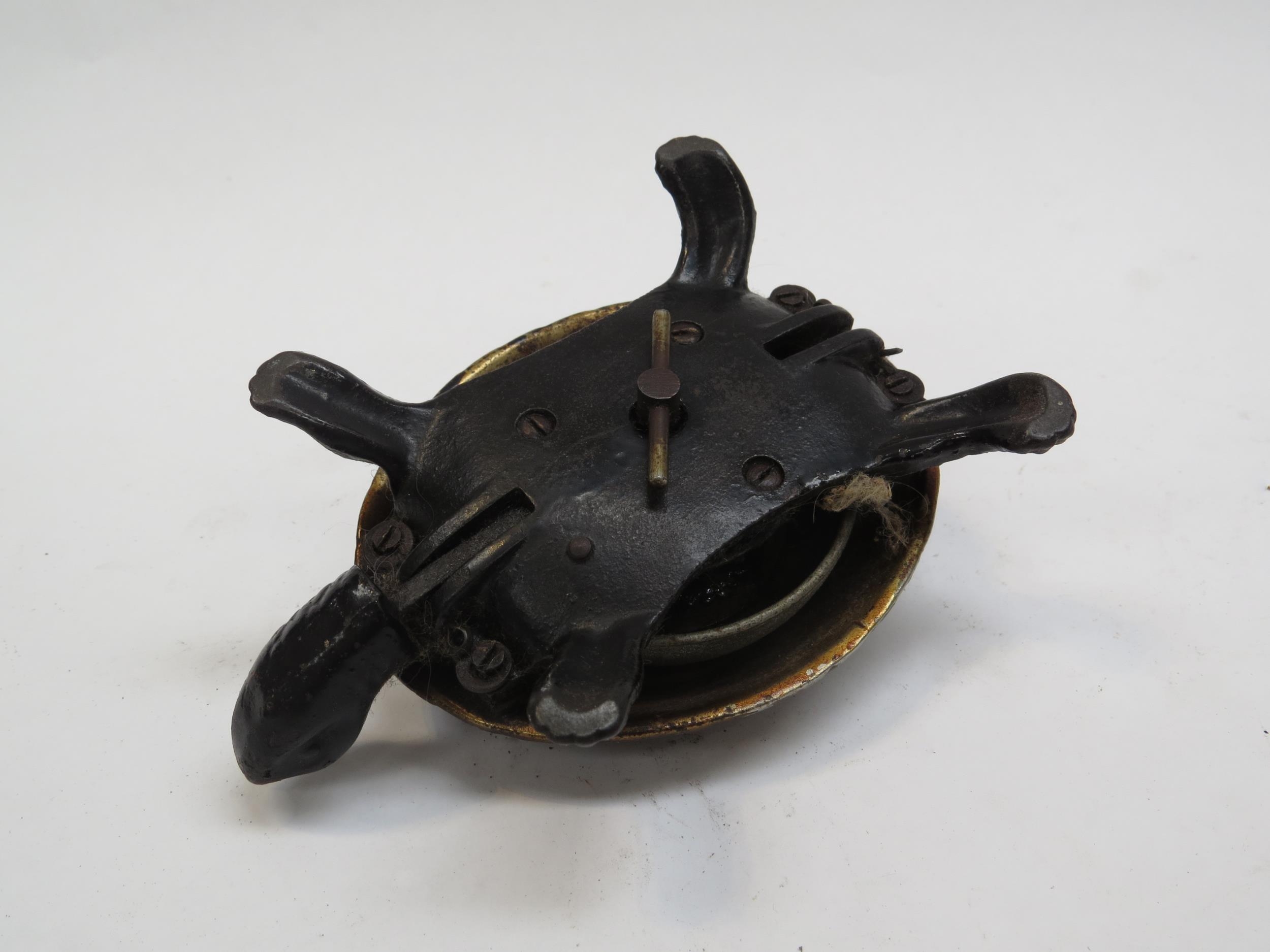 A cast metal tortoise shop counter bell, 12cm long - Image 3 of 3
