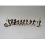 A set of ten Austrian cold painted bronze dogs as an orchestra by Bergman