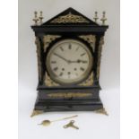 A large late 19th / early 20th Century French bracket clock, 21" x 15" x 7.5" (53cm x 38cm x