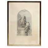 A 19th Century engraving after Bartolozzi depicting Monument of Thomas Guy, framed and glazed,