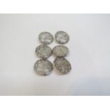 A set of six Robert Friederich 925 silver buttons with classical Courting Couple scenes, import