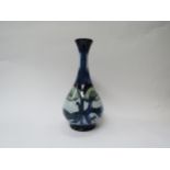 A Moorcroft 2003 vase by Emma Bossons, 'Knypersley' pattern in blues. Marks to base. 31cm high