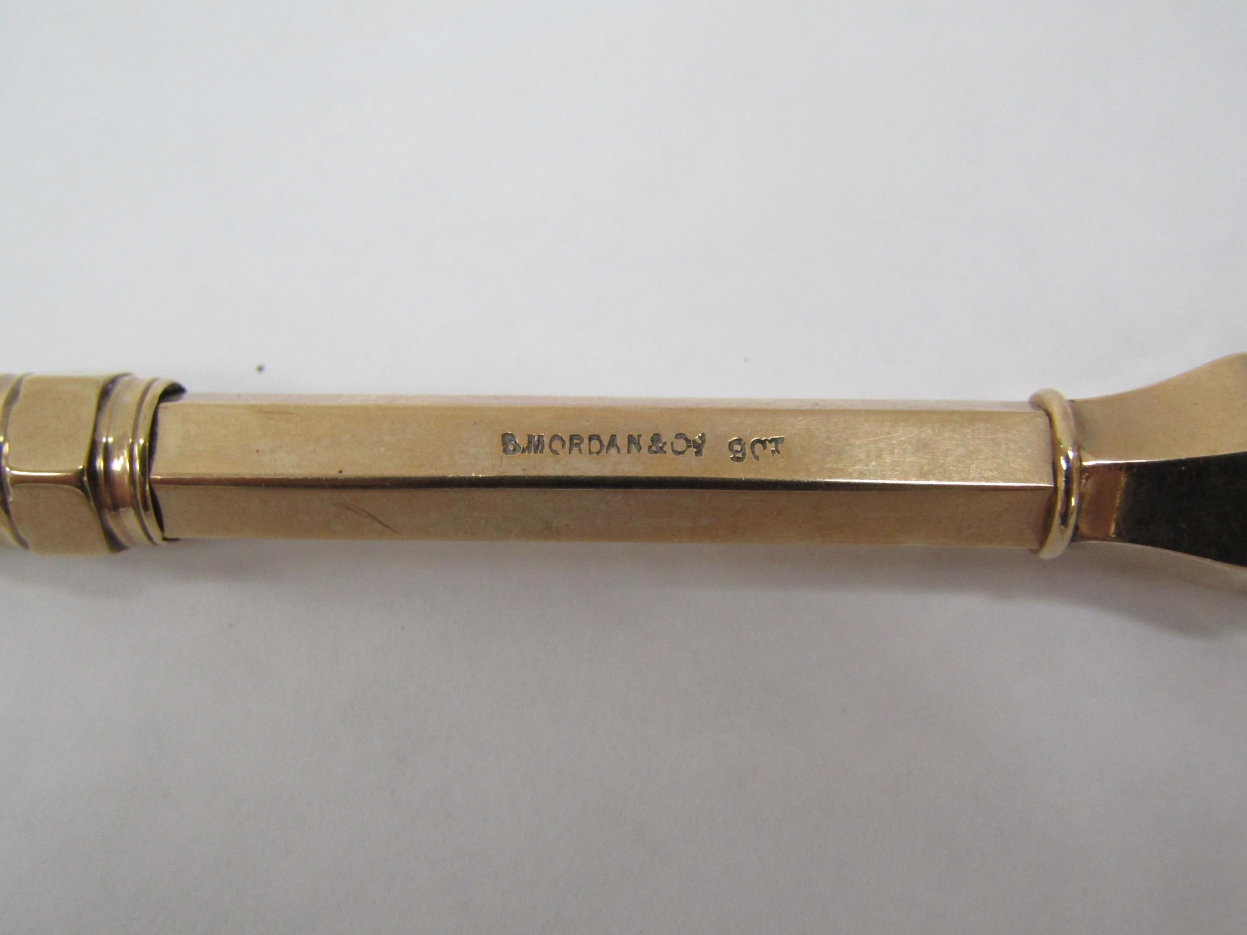 A Samson Mordan 9ct gold propelling pencil with uncarved seal top, 16.2g - Image 2 of 4